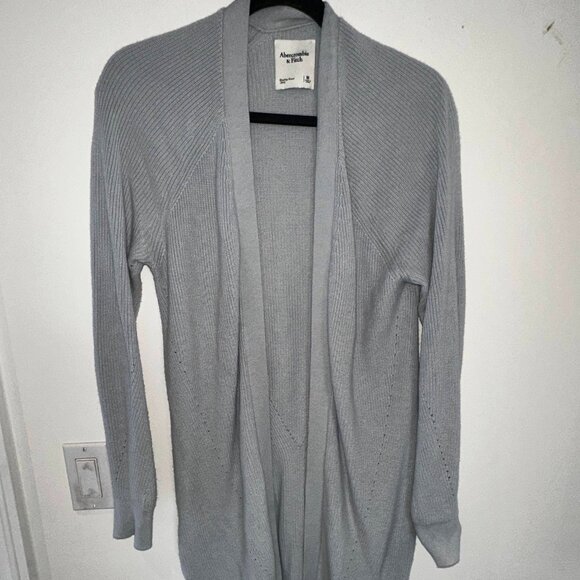 Abercrombie & Fitch Women's Grey Knit Open-Front Cardigan – Size M - Picture 1 of 4